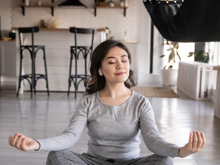 Woman meditating